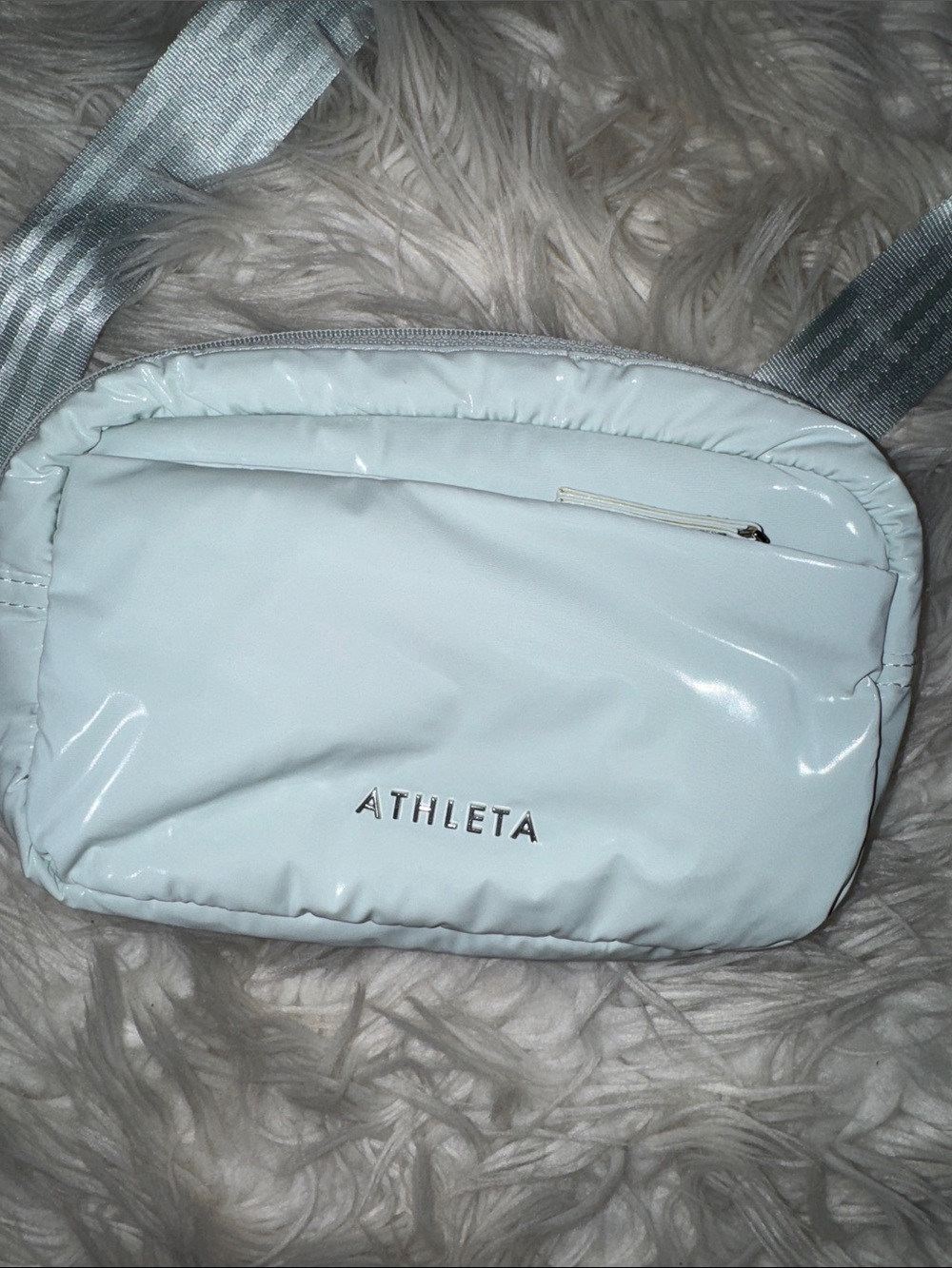 Athleta Mint Green Glossy Crossbody Bag